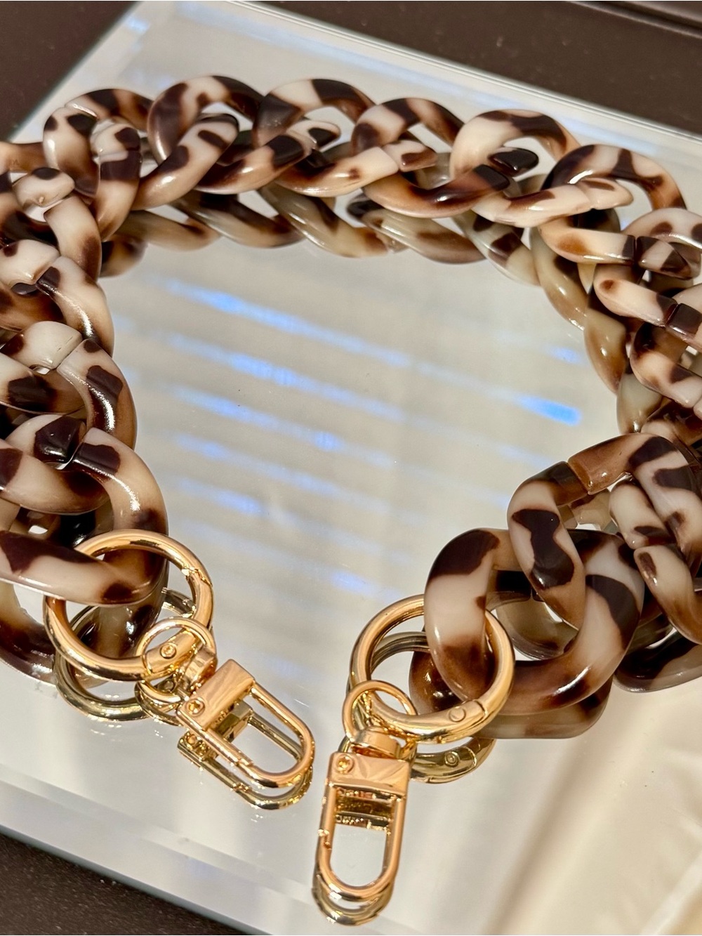 New Leopard Bag Chain with gold color hardware 18 inches
